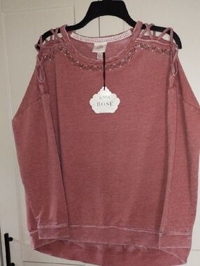 Knox Rose Blush Pink Cold-Shoulder Lightweight Top with Braided Straps